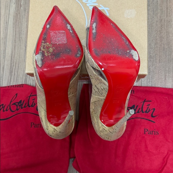 CHRISTIAN LOUBOUTIN - SILVER/GOLD 120 BLAKE IS BACK HEELS - SIZE 37.5 - Picture 8 of 15